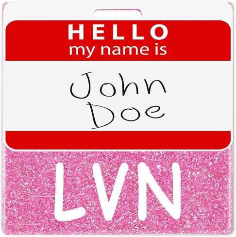 Acrylic LVN Badge Buddy Card Silver Bling Badge Reel Holder Buddies Nursing Accessories Horizontal ID Name Cards Glitter Nurse Gifts for Women Identification Tags in Kuwait