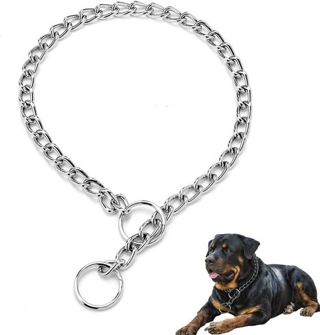 سلسلة زنبق فضية للكلاب سلسلة خنق الكلاب رابط التدريب طوق الحيوانات الأليفة المعدنية جرو جرو مارتينغالي ل xxs XS متوسطة صغيرة كبيرة كبيرة XL سلالة الكلاب م in Kuwait