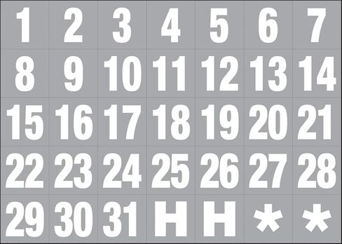 Magna Visual Calendar Dates 1" x 1" White on Black Magnets in Saudi Arabia