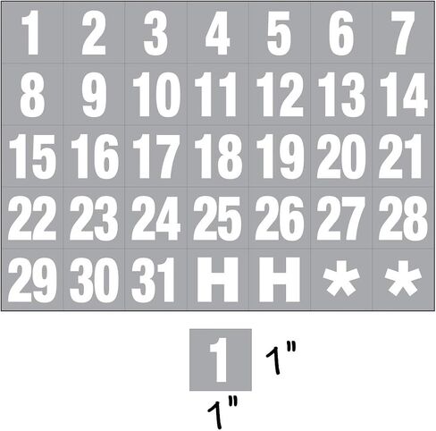 Magna Visual Calendar Dates 1" x 1" White on Black Magnets in Saudi Arabia