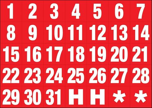 Magna Visual Calendar Dates 1" x 1" White on Black Magnets in Saudi Arabia