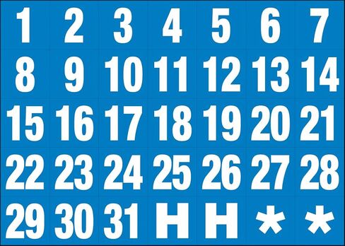 Magna Visual Calendar Dates 1" x 1" White on Black Magnets in Saudi Arabia