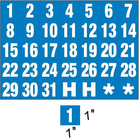 Magna Visual Calendar Dates 1" x 1" White on Black Magnets in Saudi Arabia