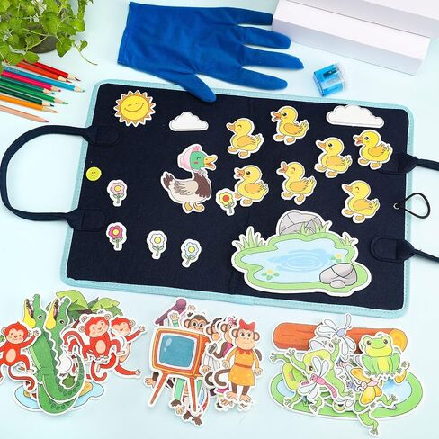 6 Pack Felt Board Bible Stories Set for Toddlers Flannel Board Stories Include The Nativity of Jesus, Noah's Ark, Jonah and The Whale, David and Goliath and Felt Gloves Bible Toys for Preschool Kids in Saudi Arabia