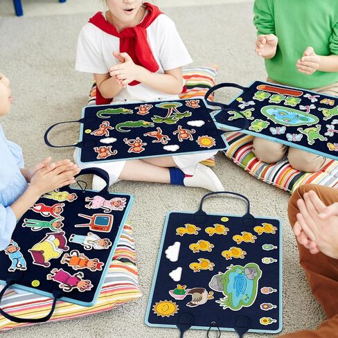 6 Pack Felt Board Bible Stories Set for Toddlers Flannel Board Stories Include The Nativity of Jesus, Noah's Ark, Jonah and The Whale, David and Goliath and Felt Gloves Bible Toys for Preschool Kids in Saudi Arabia