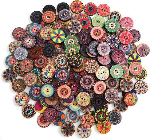 Wooden Buttons for Crafts Bulk Wooden Craft Buttons Assorted Sizes Wood Buttons for Sewing DIY Crafts Decoration in Saudi Arabia