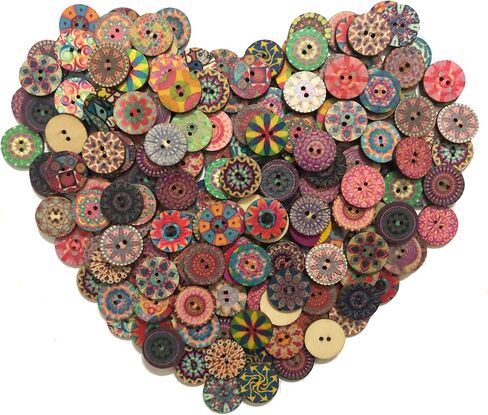 Wooden Buttons for Crafts Bulk Wooden Craft Buttons Assorted Sizes Wood Buttons for Sewing DIY Crafts Decoration in Saudi Arabia