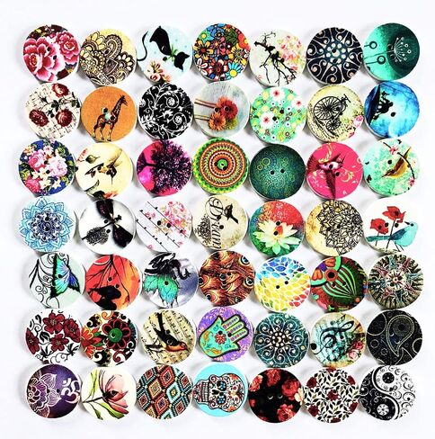Wooden Buttons for Crafts Bulk Wooden Craft Buttons Assorted Sizes Wood Buttons for Sewing DIY Crafts Decoration in Saudi Arabia