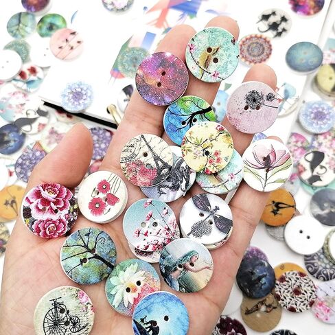 Wooden Buttons for Crafts Bulk Wooden Craft Buttons Assorted Sizes Wood Buttons for Sewing DIY Crafts Decoration in Saudi Arabia