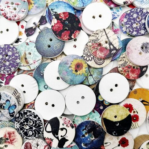 Wooden Buttons for Crafts Bulk Wooden Craft Buttons Assorted Sizes Wood Buttons for Sewing DIY Crafts Decoration in Saudi Arabia