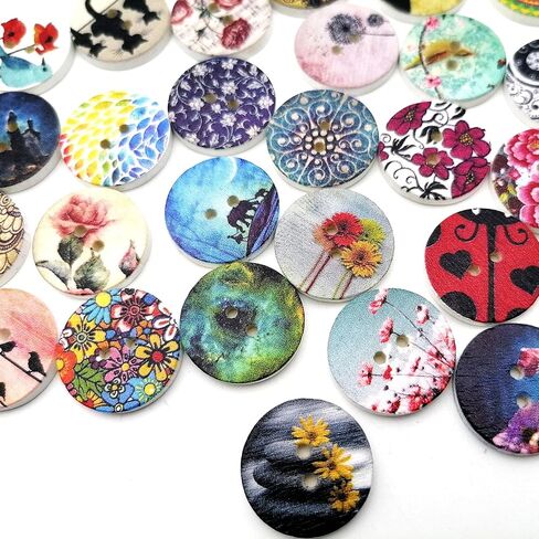 Wooden Buttons for Crafts Bulk Wooden Craft Buttons Assorted Sizes Wood Buttons for Sewing DIY Crafts Decoration in Saudi Arabia