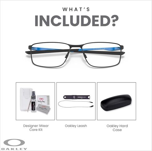 نظارات طبية مستطيلة من أوكلي سوكيت 5.0 OX3217 للرجال + حزمة مع مجموعة نظارات ديزاينر آي وير in Kuwait