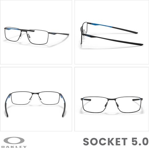 نظارات طبية مستطيلة من أوكلي سوكيت 5.0 OX3217 للرجال + حزمة مع مجموعة نظارات ديزاينر آي وير in Kuwait