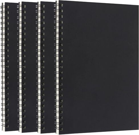 Colorlife A5 Spiral Notebook 4 Pack Kraft Cover Ruled Journals Notebooks 7.9" x 5.5" Lined Journal Notebook 58 Sheets / 116 Pages for Student Office School Supplies Black in Saudi Arabia