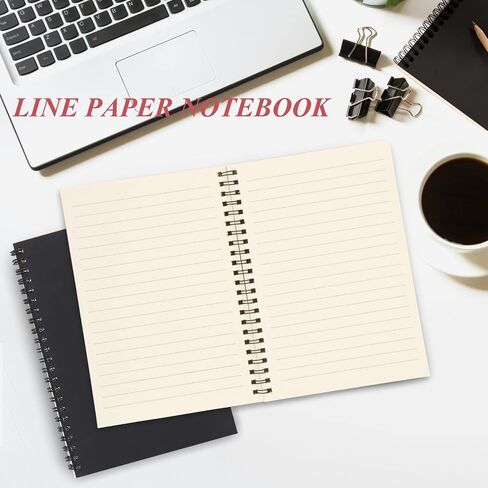 Colorlife A5 Spiral Notebook 4 Pack Kraft Cover Ruled Journals Notebooks 7.9" x 5.5" Lined Journal Notebook 58 Sheets / 116 Pages for Student Office School Supplies Black in Saudi Arabia
