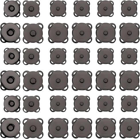 30 Sets Plum Magnetic Snaps, 14mm & 18mm Magnetic Buttons Metal Magnetic Snap Closure Multipurpose Snap Fastener for Purses Bags Clothes Leather Sewing Craft (Dark Gray) in Saudi Arabia