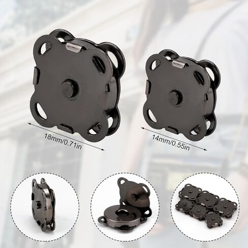 30 Sets Plum Magnetic Snaps, 14mm & 18mm Magnetic Buttons Metal Magnetic Snap Closure Multipurpose Snap Fastener for Purses Bags Clothes Leather Sewing Craft (Dark Gray) in Saudi Arabia
