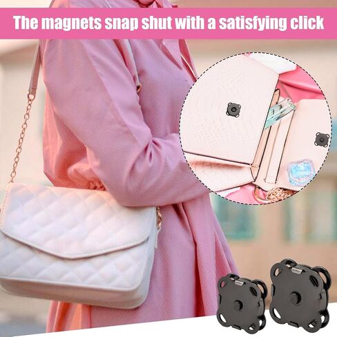 30 Sets Plum Magnetic Snaps, 14mm & 18mm Magnetic Buttons Metal Magnetic Snap Closure Multipurpose Snap Fastener for Purses Bags Clothes Leather Sewing Craft (Dark Gray) in Saudi Arabia