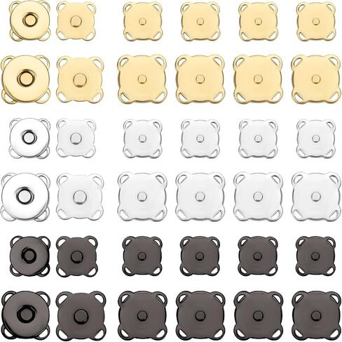 30 Sets Plum Magnetic Snaps, 14mm & 18mm Magnetic Buttons Metal Magnetic Snap Closure Multipurpose Snap Fastener for Purses Bags Clothes Leather Sewing Craft (Dark Gray) in Saudi Arabia