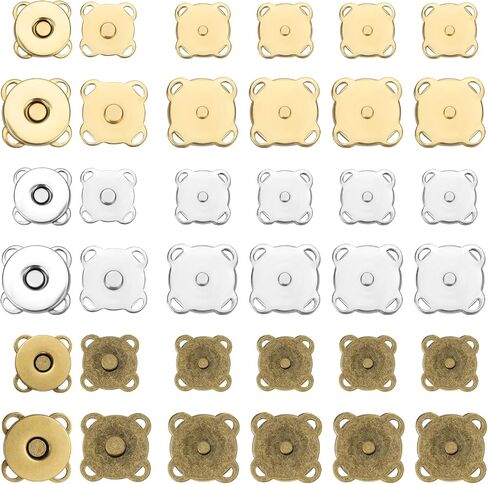 30 Sets Plum Magnetic Snaps, 14mm & 18mm Magnetic Buttons Metal Magnetic Snap Closure Multipurpose Snap Fastener for Purses Bags Clothes Leather Sewing Craft (Dark Gray) in Saudi Arabia