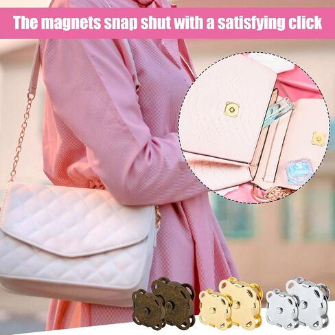 30 Sets Plum Magnetic Snaps, 14mm & 18mm Magnetic Buttons Metal Magnetic Snap Closure Multipurpose Snap Fastener for Purses Bags Clothes Leather Sewing Craft (Dark Gray) in Saudi Arabia