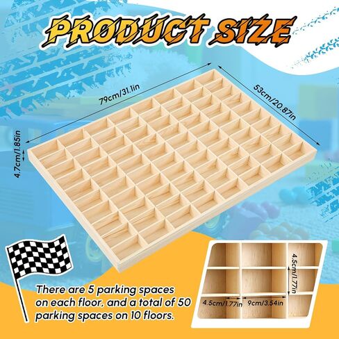 Hot 1/64 Diecast Wheels Display Case Holds 60 Toy Cars Wooden Wall Mount Car Display Shelf Storage Organizer Case for Toy Collectibles , Wheel , Model,10 Layers in Kuwait