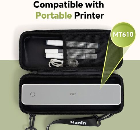 حالة حمل محمولة متوافقة مع طابعة حرارية محمولة Pro Pro ، حالة تخزين للطابعة والملحقات الحرارية (الحالة فقط) ، الأسود in Kuwait