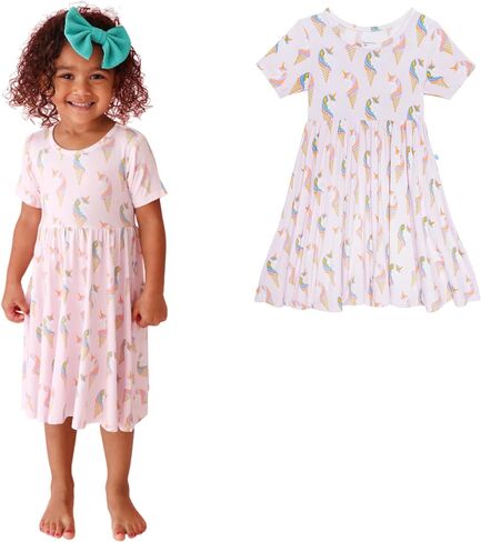 Posh Peanut Girls Dresses – Soft Toddler Twirl Dress Made with Viscose from Bamboo – Fall, Spring, Summer Dresses for Girls in Saudi Arabia