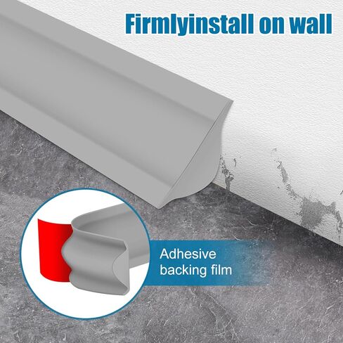 Flexible Molding Trim,White Self Adhesive Wall Trim Mini Peel and Stick Rubber Trim Molding for Floor, Bathroom,Walls,Kitchen,Countertop Home Decoration (Black(118inch)) in Kuwait