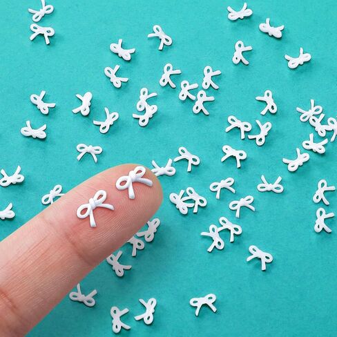 Foilswirl 200 Pcs Bow Decorations for Party Mini Bows for Crafts Resin 0.2 Inch White Pink Embellishments Small Coquette Birthday Party Ornaments for DIY Bridal Shower Wedding Favors(Light Pink) in Kuwait