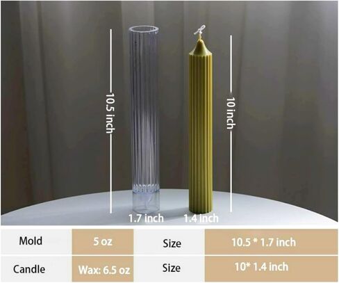 XMOX Cylinder Mold Durable Plastic Pillar Molds Geometric Cylindrical Acrylic Candle Moulds DIY Handcrafting Wax for Wedding Party Dinner Church Home Decoration (A) in Saudi Arabia