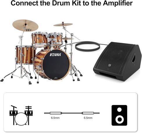 كابل جيتار CLAVOOP بطول 15 قدم، كابلات أدوات الجيتار الكهربائي سلك أمبير 1/4 بوصة TS 6.35 مم سلك صوت مستقيم ذكر للجيتار الكهربائي، لوحة المفاتيح، الجهير، الخلاط، مكبر الصوت، مكبر الصوت والمزيد in Kuwait