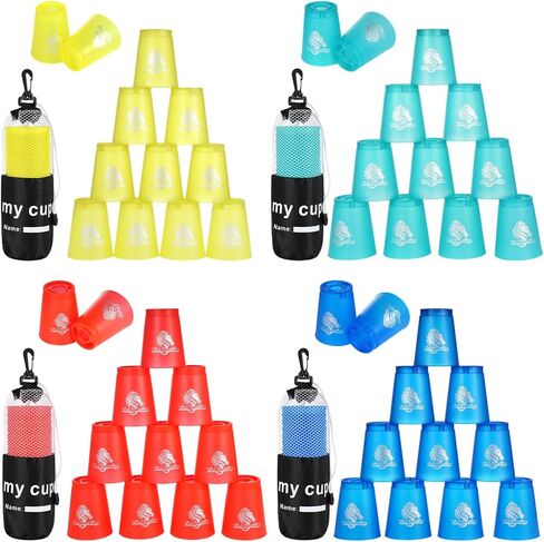 Yeesport 24 PCS Sport Conging Curing ، لعبة تدريب السرعة للمنافسة التحدي ، أكواب التراص البلاستيكية ، لعبة عائلية كلاسيكية للأطفال والكبار ، Blue+Green in Kuwait