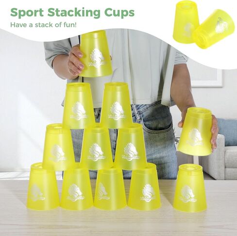 Yeesport 24 PCS Sport Conging Curing ، لعبة تدريب السرعة للمنافسة التحدي ، أكواب التراص البلاستيكية ، لعبة عائلية كلاسيكية للأطفال والكبار ، Blue+Green in Kuwait