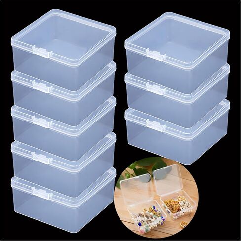 Small Bead Organizers-24 Pieces Jewelry Organizers and Storage Plastic Storage Cases Mini Clear Bead Storage Containers Transparent Boxes with Hinged Lid and Rectangle Clear Craft Supply Case in Saudi Arabia