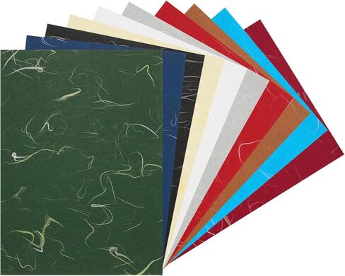 50 Sheets Natural Fiber Mulberry Origami Paper 6x6 Inch Visible Folding Washi Paper,[for Junk Journals, Card Making, DIY Craft Writing Painting, Decorative Scrapbook]-Mixed Colors in Kuwait