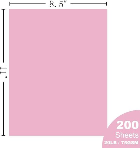 Blue Copy Paper, Colored Printer Paper, 8.5 x 11", 20 LB / 75 GSM Computer Paper, 200 Sheets, Multi-Purpose Pastel Paper, Made in USA in Saudi Arabia