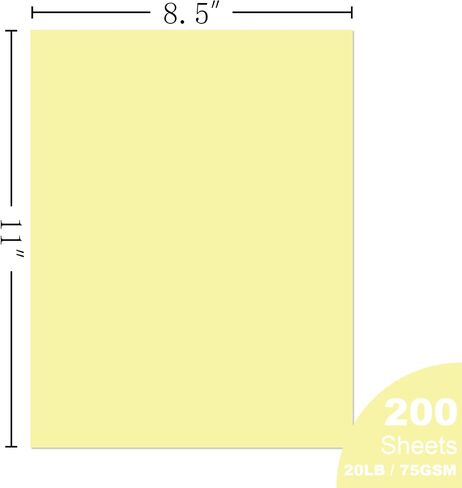 Blue Copy Paper, Colored Printer Paper, 8.5 x 11", 20 LB / 75 GSM Computer Paper, 200 Sheets, Multi-Purpose Pastel Paper, Made in USA in Saudi Arabia