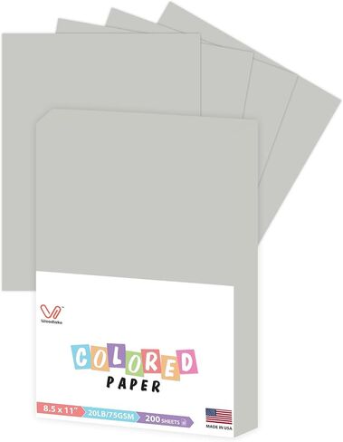 Blue Copy Paper, Colored Printer Paper, 8.5 x 11", 20 LB / 75 GSM Computer Paper, 200 Sheets, Multi-Purpose Pastel Paper, Made in USA in Saudi Arabia