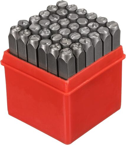 uxcell 36pcs 1/8" (3mm) Number and Lower Case Letter Stamp Set, a-z, &,0-9 Punch Press Tool for Metal Plastic Wood Leather in Saudi Arabia