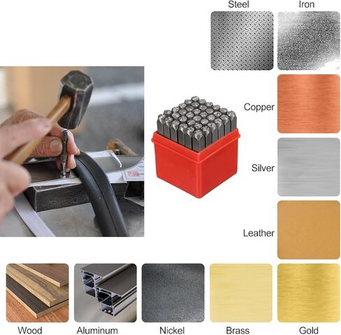 uxcell 36pcs 1/8" (3mm) Number and Lower Case Letter Stamp Set, a-z, &,0-9 Punch Press Tool for Metal Plastic Wood Leather in Saudi Arabia