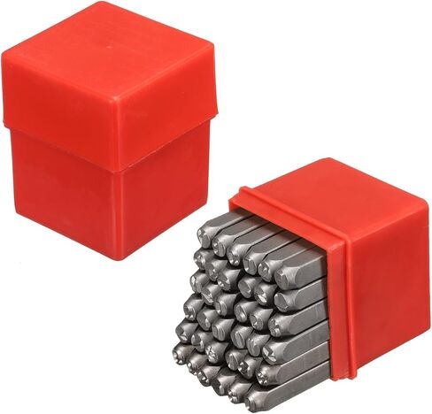 uxcell 36pcs 1/8" (3mm) Number and Lower Case Letter Stamp Set, a-z, &,0-9 Punch Press Tool for Metal Plastic Wood Leather in Saudi Arabia