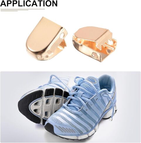 DTGN 10mmx9mm(LxW) Shoelace End Clips - 30Pack - Good for Different Shoes - Stainless Steel Elastic Shoe Laces Clip - Glossy Silver in Saudi Arabia