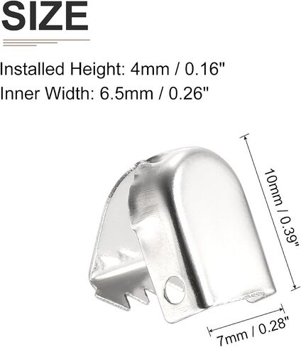 DTGN 10mmx9mm(LxW) Shoelace End Clips - 30Pack - Good for Different Shoes - Stainless Steel Elastic Shoe Laces Clip - Glossy Silver in Saudi Arabia