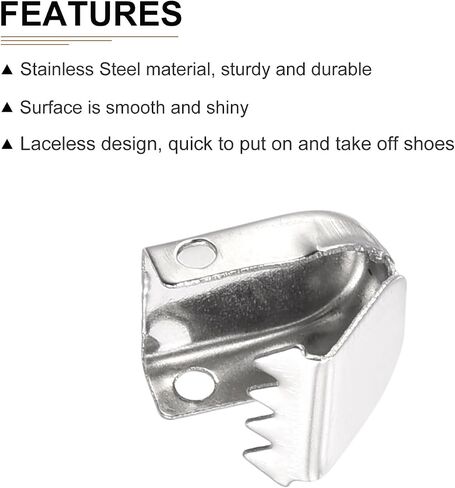 DTGN 10mmx9mm(LxW) Shoelace End Clips - 30Pack - Good for Different Shoes - Stainless Steel Elastic Shoe Laces Clip - Glossy Silver in Saudi Arabia