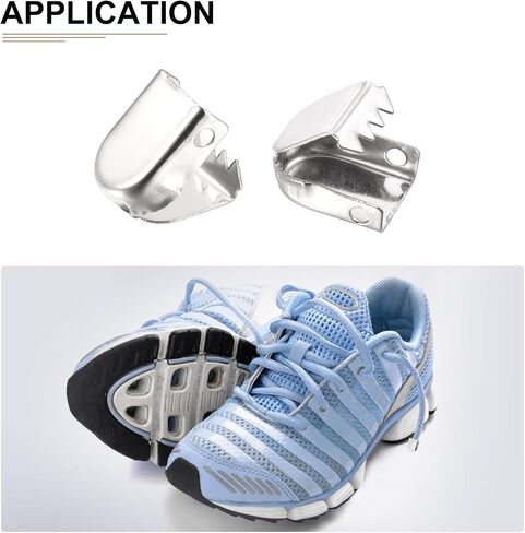 DTGN 10mmx9mm(LxW) Shoelace End Clips - 30Pack - Good for Different Shoes - Stainless Steel Elastic Shoe Laces Clip - Glossy Silver in Saudi Arabia