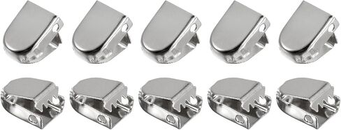 DTGN 10mmx9mm(LxW) Shoelace End Clips - 30Pack - Good for Different Shoes - Stainless Steel Elastic Shoe Laces Clip - Glossy Silver in Kuwait