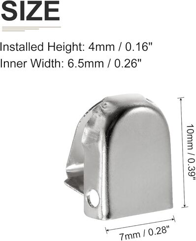 DTGN 10mmx9mm(LxW) Shoelace End Clips - 30Pack - Good for Different Shoes - Stainless Steel Elastic Shoe Laces Clip - Glossy Silver in Kuwait