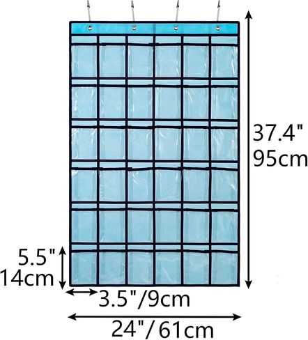 TEMUORG Hanging Acrylic Paint Tubes Organizer Over The Door Art Supplies Storage Markers 36 Pocket Holder for Pastels Crayons Brushes Tools (Grey) in Kuwait