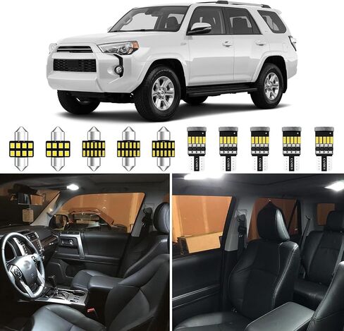 18Pcs Tundra Interior LED Lights Kit for Toyota Tundra 2007-2021 6000K Super Bright White LED Bulbs Replacement for Dome Map Door Lights and License Plate Lights + Installation Tool in Kuwait